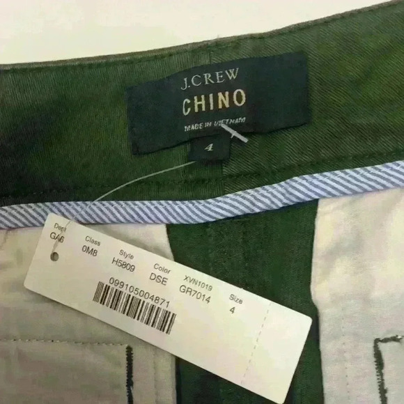 J. Crew Womens Size 4 7” Stretch Chino Shorts Cotton Green Style H5809 - Picture 3 of 6